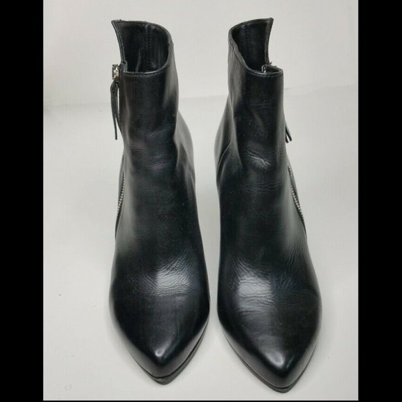 Vic Matie Sz 9 / 8 Black Leather Heel Ankle Boots - Picture 3 of 8